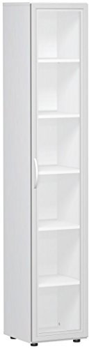 Gera Möbel Schranksystem Flex Flügeltürenschrank, Drehtürenschrank, Holzdekor, weiß, 40 x 42 x 216 cm