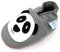 Dotty Fish Krabbelschuhe aus Leder – rutschfeste, weiche Sohle, Barfußgefühl, Lauflernschuhe & Babyschuhe für Jungen und Mädchen. Grau Panda. 12-18 Monate (21 EU)