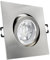 trendlights24 Carree-C LED Decken Einbaustrahler 3er Set 7W dimmbar 38° 230V GU10 eckig Edelstahl Optik gebürstet - Kaltweiß - Einbauleuchte schwenkbar