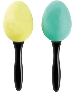 Betzold Musik - Schütteleiermaracas mit Griffen – Shaker Rassel Rhytmik-Instrument