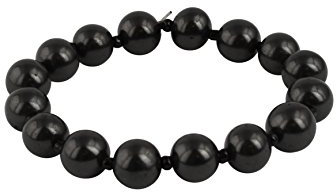 Heka Naturals Shungit Steine Perlenarmband | Handgefertigter Schwarzer Naturkristall-Schmuck für den Chakra-Ausgleich - Spiritueller Kristall-Schmuck - Naturstein Perlenarmband