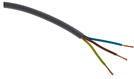 Zenitech - Cavo di Alimentazione Elettrica H05VV-F 3G1,5mm² - per Apparecchi Domestici e Elettrodomestici - Resistente all'Abrasione e all'Umidità - Grigio - 25m