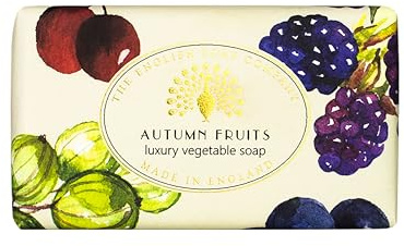The English Soap Company Heritage Autumn Fruits Soap Bar - Luxury Moisturising Shea Butter Soap with Warm Fruity Fragrance - Vegan Friendly Gift - 190g