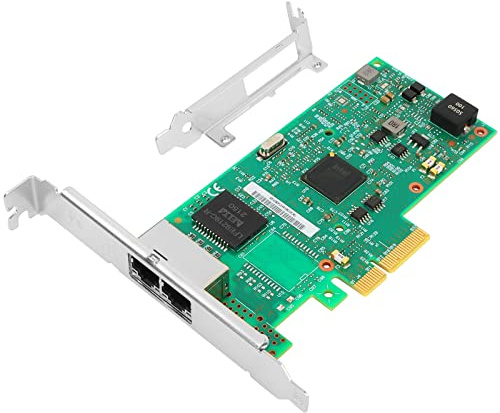Vogzone Adaptateur serveur Ethernet Gigabit pour Intel I350-T2 Dual RJ45 Port PCI Express (PCIe x4) Carte réseau GbE avec puce Intel I350AM2