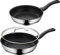 WMF Premium Induktion Pfannenset 3 teilig, 24 + 28 cm Antihaft Pfanne + Jamie Oliver Glasdeckel 28cm, für schonendes Braten, Induktionsherd geeignet Cromargan Edelstahl, ergonomischer Kunststoffgriff