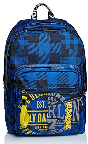 Seven New Fit Zaino, Doppio Scomparto, Scuola & Viaggio, tasca porta borraccia, Ragazzi e Bambini, Water resistant, Blu (Blue Deep)