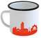 Emaille Tasse Osnabrück Retro Design - Emaille Becher Skyline in 5 Farben, Personalisierte Geschenk-idee Home Office Büro Zuhause Garten