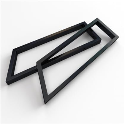 2 Stück Design Regalhalterung Schwarz für Waschtischplatte, Waschtischkonsole, Regalhalter, Konsole, Trapez 43 cm, Massive Ausführung aus 1,5mm Stahl