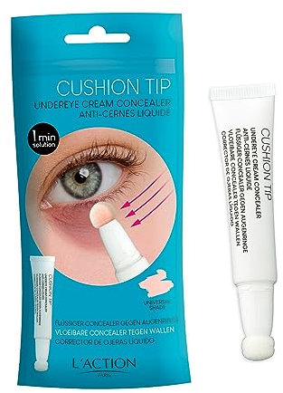 L'Action Paris Concealer mit Kissenapplikator für Augenringe, deckt Augenringe ab, sanfter und einfacher Applikator mit praktischer Kissenkante, universelle Nuance 8g