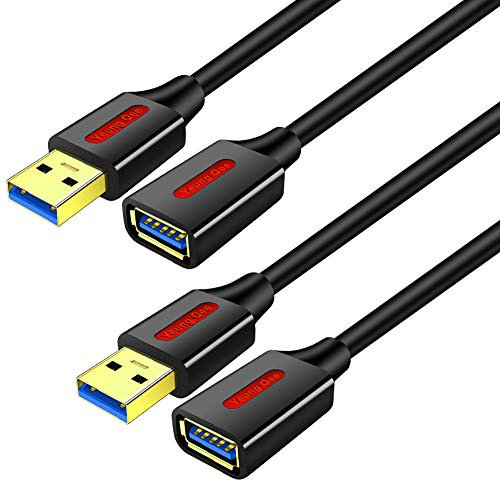USB 3.0 Extension Cable 0.3M,High Speed USB 3.0 A Male to A Female Extension Cord for Data Transfer USB Flash Drive, Keyboard, Mouse, Playstation, Xbox, Card Reader, Printer etc(30cm,2 Pack)