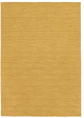RugVista Handloom Flat Teppich, 160 x 230 cm, Gelb | Kelim, Rechteckig, Mittlerer Stapel, Nur chemische Reinigung, Wohnzimmer, Esszimmer, Schlafzimmer