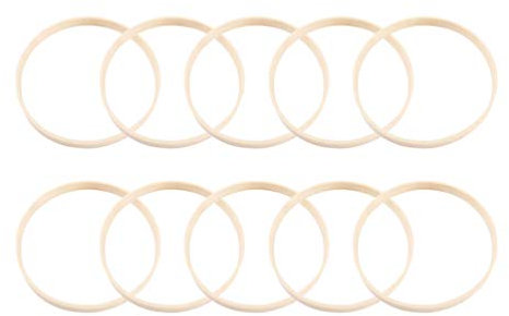 Toyvian Traumfänger Ringe Bambus Makramee Ring 10 cm 12 Stück Rund Bambusringe DIY Basteln Weihnachten Kranz Machen Material Hochzeit Party Festival Dekoration Traumfänger Basteln Zubehör