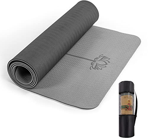 UMINEUX Yoga Mat Extra Thick 1/3'' Non Slip Yoga Mats for Women with Alignment Marks Eco Friendly TPE Fitness Exercise Mat with Carrying Strap & Storage Bag