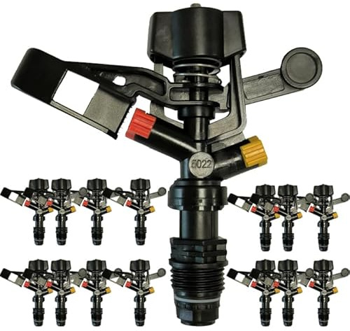Suinga Pack 25 Aspersor de Riego Agricola Circular| Aspersor 360º Rosca 1/2'' | Sistema por aspersión para Césped Impulso 7 a 13 m