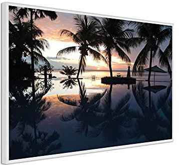 DECLINA, Wanddekoration, Wandbild, Poster, Poster mit Rahmen, Landschaftsposter, Unterrahmenposter Sunset Tropical Bali 40x60cm, Rahmen weiß