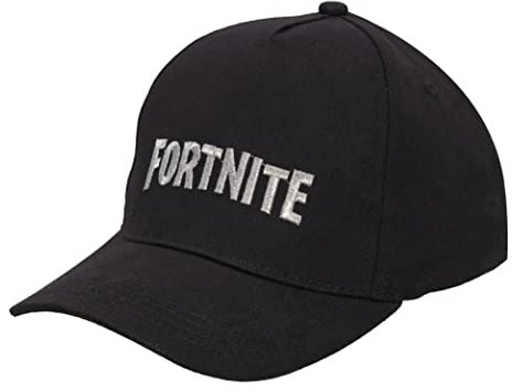 FORTNITE Baseballkappe für Jungen, hochwertig hergestellt mit Hut und Fitted Cap, Flatbrim Baseball Hat mit Sleek Design, Schwarz Silber, schwarz / silberfarben