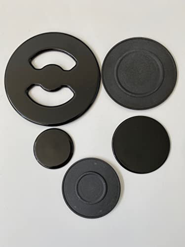 HOMELY Piattelli Per Fornelli a Gas COMPATIBILI CON Ariston, Indesit, Hotpoint - Set 5 Fuochi (Dimensione Piattelli: 130 mm, 97 mm, 73 mm, 53 mm) -MADE IN ITALY