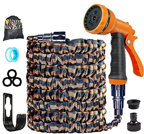 OGGO Garden Hose Pipe - Expandable Garden Hose 100ft,Expanding Hose Pipe with 10 Function Spray Gun | Flexible Hose Pipe with 3/4, 1/2 Fittings for Gardening