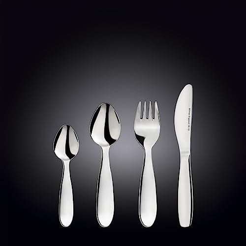 Wilmax WL-999901/4G Kinderbesteck-Set aus Edelstahl, 4 pcs