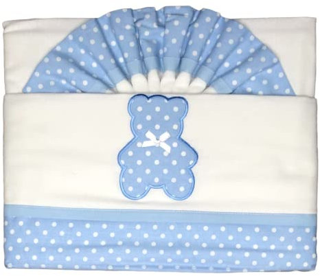 Danielstore Bebe Juego De Sábanas Franela Conjunto 3 Pcs Cuna 60X120 100% Algodón Hecho en España (Osito Azul)
