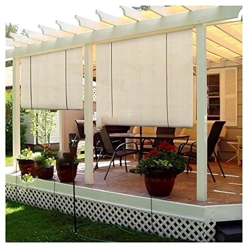 LIJINBO Rollläden Für Den Außenbereich,Außenrollenschatten, Schatten Jalousien, 90% UV Widerstand, Kühlung, for Datenschutzschirme, Pavillons, Parks, Innenhöfe, Carports, Pergola