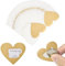 AIYONG 50 Stück - 75mm Herz Rubbelaufkleber Rubbellose Selber Machen, Scratch off Sticker, Rubbellose Scratch Sticker Rubbel Etiketten Herz Rubbellos Aufkleber für Überraschung (Gold)