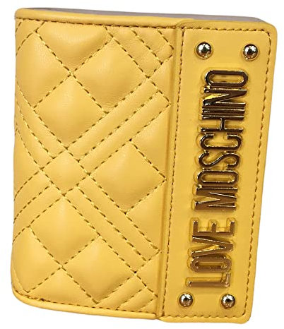 Love Moschino Geldbörse für Damen, klein, 3 Creditkarten + Münzen Farben JC5601, gelb, S, Zeitgenössisch