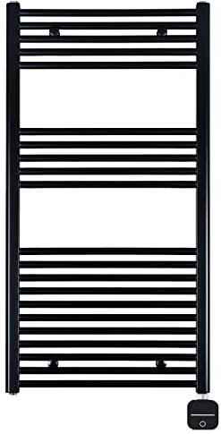 BULLTHERM Seche Serviette électrique connecté Bluetooth, Porte Serviette Bluetooth, radiateur Salle de Bain programmable (1175 X 600, Noir Mat)