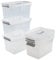 Jekiyo 6 Packs Latching Storage Conatiner Box with Handle, 12 L Transparent Lidded Storage Box