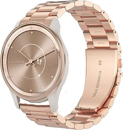 Compatibile con smartwatch Vivomove Trend, Blueshaweu in acciaio inox, cinturino di ricambio compatibile con Garmin Venu Sq 2/Venu Sq/Venu/Venu 2 Plus/Approach S12/Approach S40/Approach S42/D2