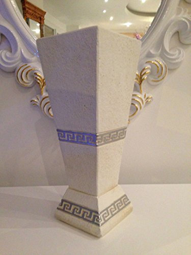 Blumenvase Barock Vase Antik Stil Handbemalt Blumenkübel Robust Retro Vintage Stil Medusa Mäander Dekorative Vase