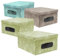 PraTiKo Life Set 4 Scatole Box per Armadio in PVC 50x40 h.25 cm Colori Assortiti Organizzazione Armadio