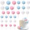 Xsstarmi Lot de 30 boules de décoration de gâteau en mousse avec fausses perles pour fête prénatale, mariage, anniversaire de mariage, fête d'anniversaire d'enfants, blanc, bleu, rose