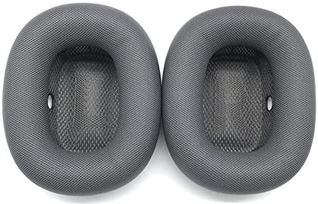 Ohrpolster Kissen für AirPods Max Wireless Kopfhörer, Ohrpolster Ersatzschwamm Abdeckung mit Strick-Mesh-Struktur, Geräuschisolierung Schaumstoff, Headset Ersatzzubehör (Grau)