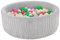 Piscine à balles ronde en velours côtelé avec 300 balles 90 cm (Couleur de la piscine/de balles: gris/blanc, vert, rose, rose clair, cappuccino)