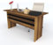sentihome® Bürotisch Cheftisch Schreibtisch Computertisch 140x60cm - Farbe wählbar (Nuss)