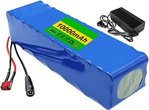 GeMeci 48V E-Bike Lithium-Ionen-Batterie 10000Ah E-Bike Batterie Mit BMS Für 200W/ 350W/ 400W/ 500W /600W/750W/ 800W/900W /1000W Elektro-Fahrrad Moto Scooter, XT60 Plug 48V10AH,XT60