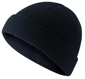 BSLVWG Mütze für Männer, Unisex Classic Dicke Strickmütze Winter Hut Manschette Skullcap Stretch Soft Beanie Daily, Geschenke für Männer/Frauen/Sie/Ihn/Papa (Schwarz)
