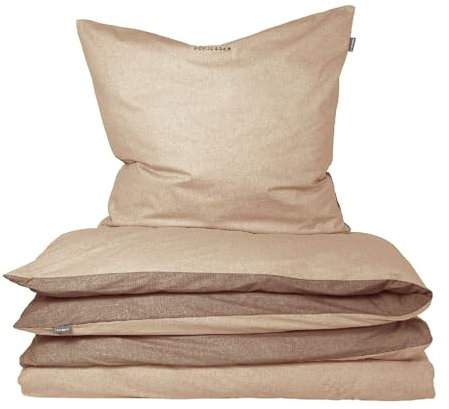 Schiesser Bettwäscheset Doubleface - Renforcé - 2-teilig - 155 x 220 cm - Sand
