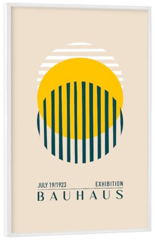 artboxONE Poster mit weißem Rahmen 90x60 cm Typografie Tunaboylu - Bauhaus Sonne - Bild Bauhaus Bauhaus bunt
