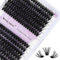 Einzeln Wimpern 240 Pcs Individuelle Wimpern 60P+80P DIY Cluster Wimpern C Curl Mix 12-16mm Einzelclusterwimpern DIY Wimpernbüschel für Wimpernverlängerung zu Hause(60P+80P-0.07-C-MIX12-16)