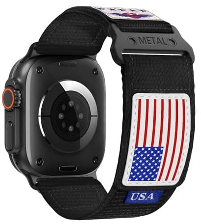 BXUXOHS Correa de nailon resistente compatible con correas de Apple Watch para hombres/iWatch Ultra 2 correas para hombres de 49 mm, 45 mm, 44 mm, 42 mm, correa de pulsera ajustable suave para Apple