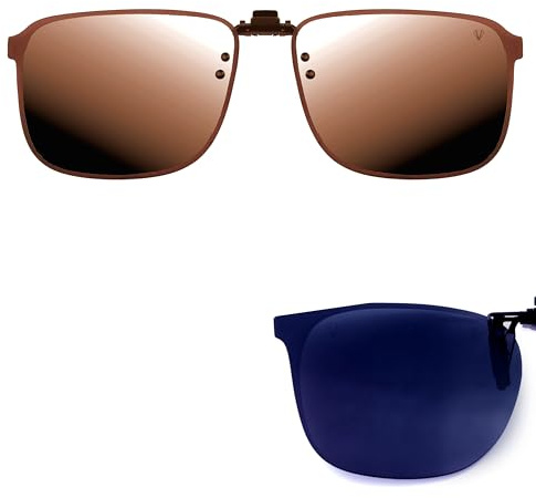 CREYESTAL Polarisiert Sonnenbrillen Aufsatz Brille, Sonnenbrille Clip, Anhebbar und Ultraleicht, Herren, Damen 100% UV400