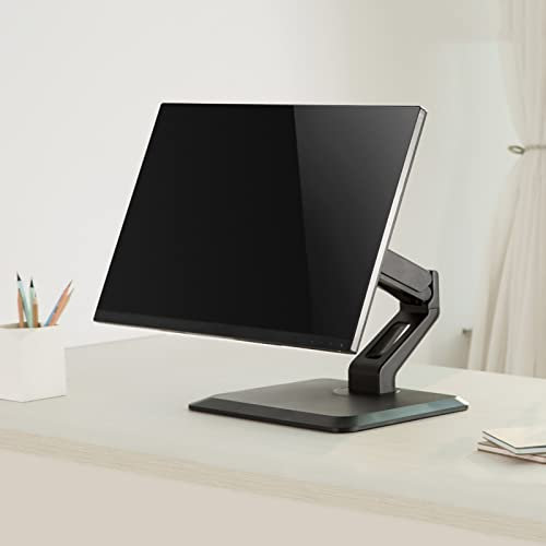 TV Standfuss TV-Wandhalterung, Tisch-TV-Ständer, verstellbare TV-Ständerhalterung mit integrierter Gasfeder, Anti-Rutsch-Pad-Design an der Unterseite, Tisch-TV-Basis, passend für 17-32-Zoll-Fernseher