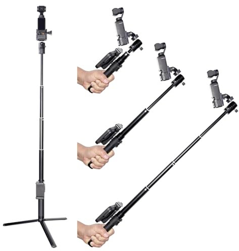 MAXCAM Selfie Stick Stativ Verlängerungsstab für DJI Osmo Pocket 3, 90CM Aluminiumlegierung Verlängerungsstab für Aluminiumlegierung Stativ.