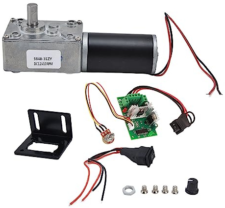 Schneckengetriebemotor DC12V, CW CCW-Schalter Mini-Turbinenschnecke 12V-Reduzierstück mit 8-mm-Welle (12V10RPM)