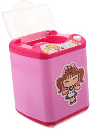 VINTORKY Macchina Automatica Elettrica Per La Pulizia Dei Pennelli Da Trucco e Piumini Da Cipria, Mini Dispositivo Portatile Per Pulizia Profonda, Uso Domestico e Da Viaggio, Rosa