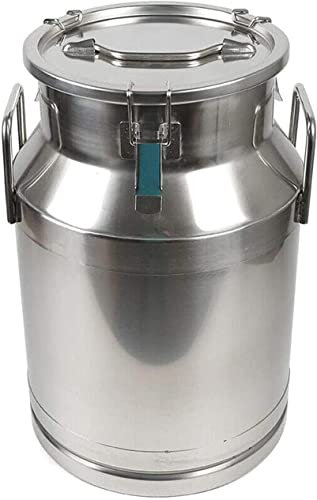 WQZStar Milchtransportdose aus Edelstahl 304, Milcheimer, Weineimer, Flasche, Ölfass, Teekanister, Tragetasche mit silikonversiegeltem Deckel, Flüssig-Feststoff-Lagertank (50 l)