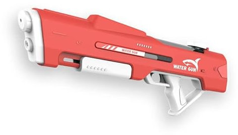 Funthy Elektrische Wasserpistole Automatische mit Großer Reichweite und 1000CC Großer Kapazität Wasserblaster Sommer Outdoor Spielzeug Pool Spielzeug für Kinder und Erwachsene -Red