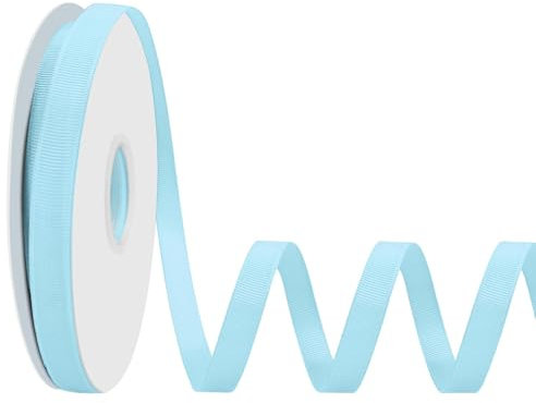 LoomJoyz Doppelseiten Hellblau Ripsband 12mm×45 Meter Bänder Satinband Geschenkband für Geschenkverpackung Dekobänder für Nähen von Haarbogen Blume Bouquet Handwerk Hochzeiten Blumenarrangements